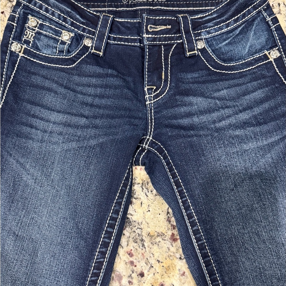 Miss Me Women's Dark Blue Skinny Jeans with Embellished Pockets size 26 - Picture 5 of 5